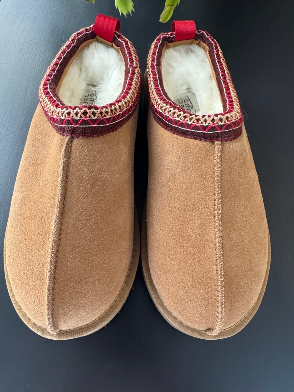 Project cloud tan suede platform clogs -size 9